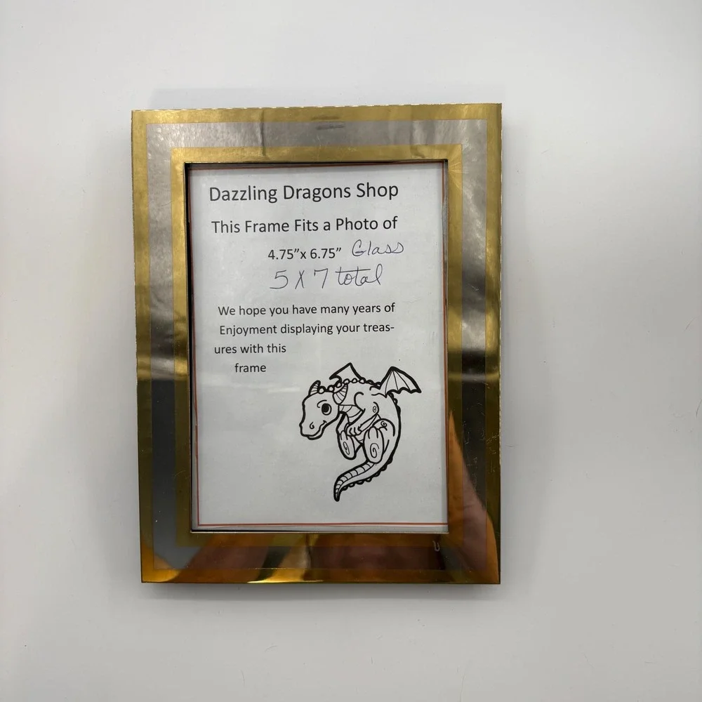 Modern Two Tone Gold Silver Photo Frame 5x7 Metallic Textured Picture Frame